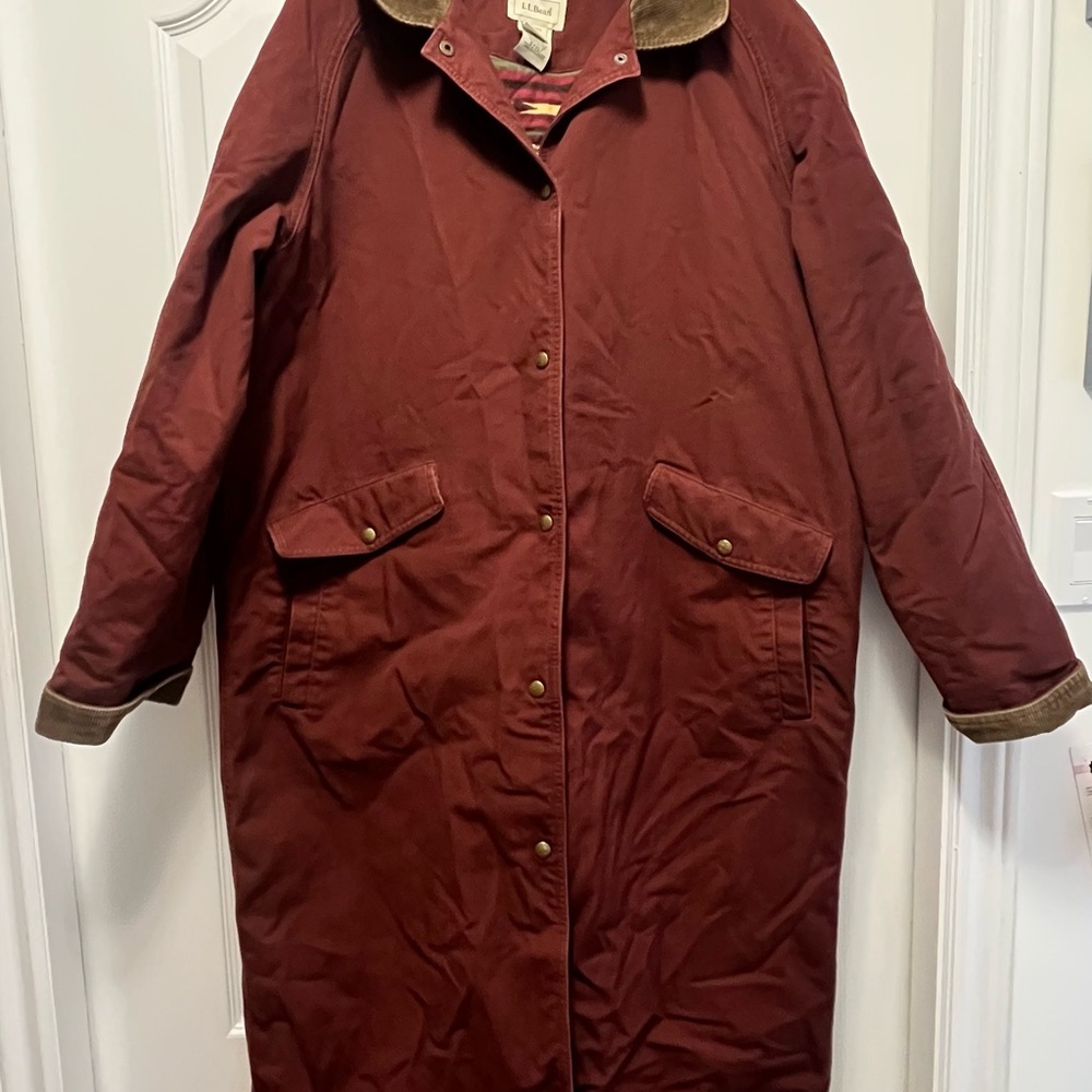 LL Bean lined maroon chore coat